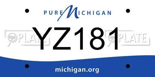 YZ181 Michigan License Plate