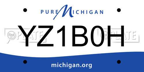 YZ1B0H Michigan License Plate