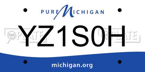 YZ1S0H Michigan License Plate
