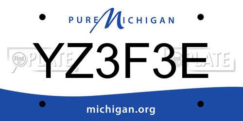 YZ3F3E Michigan License Plate