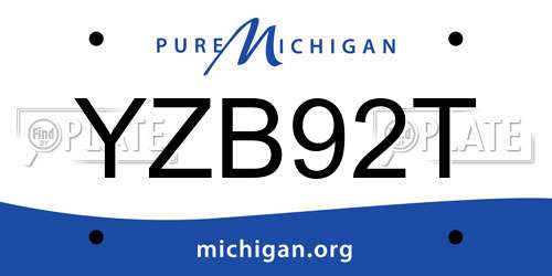 YZB92T Michigan License Plate