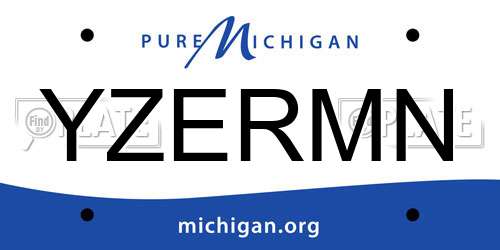 YZERMN Michigan License Plate
