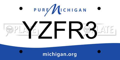 YZFR3 Michigan License Plate