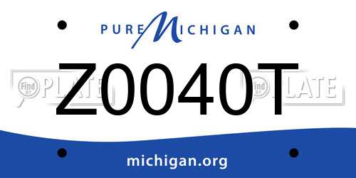 Z0040T Michigan License Plate