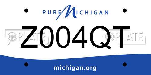Z004QT Michigan License Plate