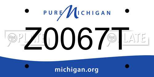 Z0067T Michigan License Plate