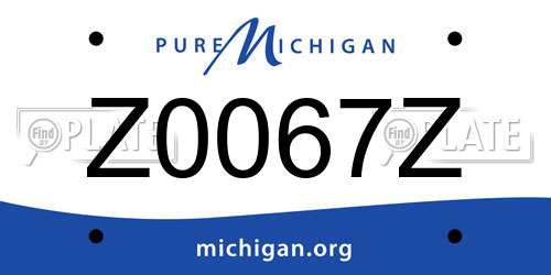 Z0067Z Michigan License Plate