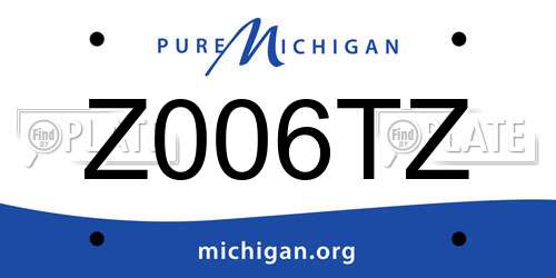 Z006TZ Michigan License Plate