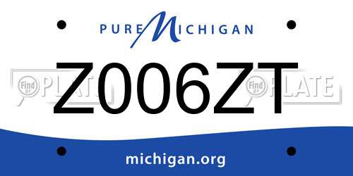 Z006ZT Michigan License Plate