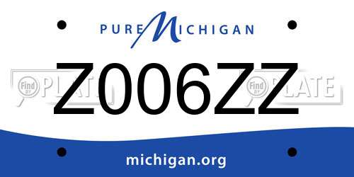 Z006ZZ Michigan License Plate