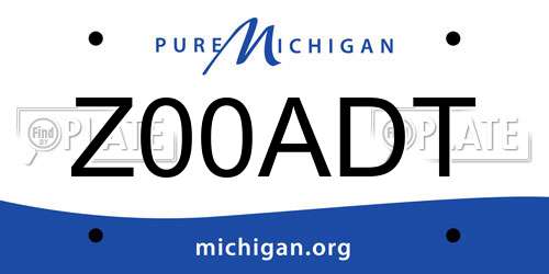 Z00ADT Michigan License Plate
