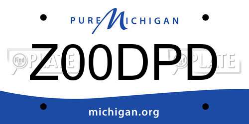 Z00DPD Michigan License Plate