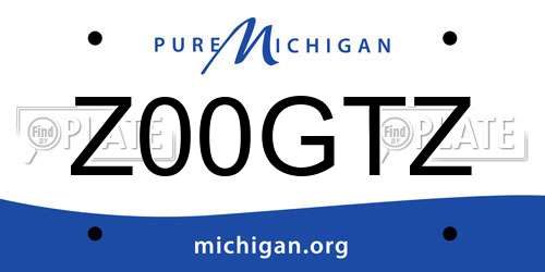 Z00GTZ Michigan License Plate