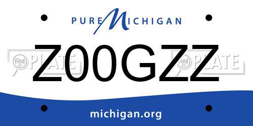 Z00GZZ Michigan License Plate