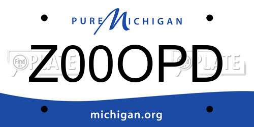 Z00OPD Michigan License Plate