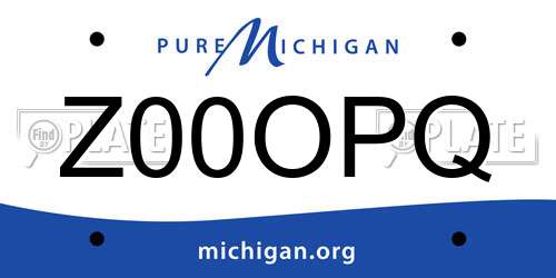 Z00OPQ Michigan License Plate