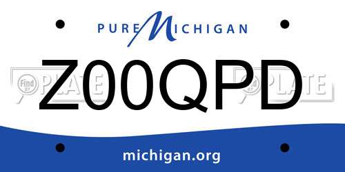 Z00QPD Michigan License Plate