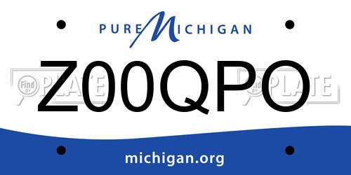 Z00QPO Michigan License Plate