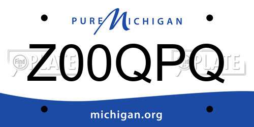 Z00QPQ Michigan License Plate