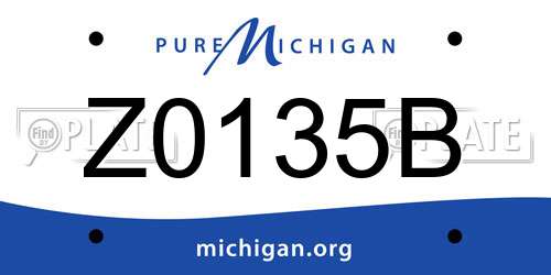 Z0135B Michigan License Plate