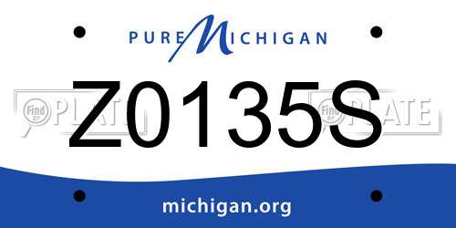 Z0135S Michigan License Plate