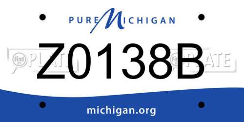 Z0138B Michigan License Plate