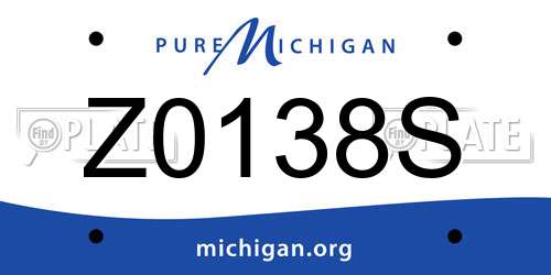 Z0138S Michigan License Plate