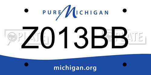 Z013BB Michigan License Plate