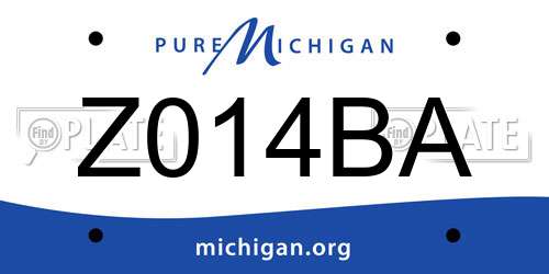 Z014BA Michigan License Plate
