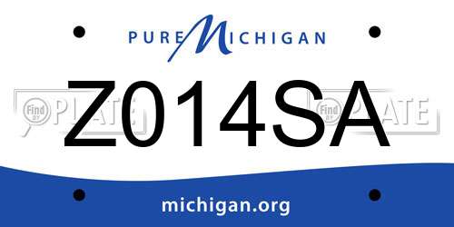 Z014SA Michigan License Plate