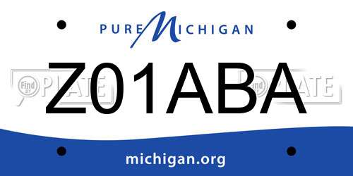 Z01ABA Michigan License Plate
