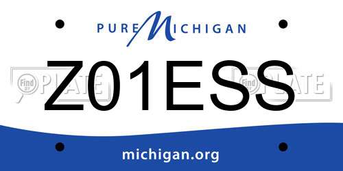 Z01ESS Michigan License Plate