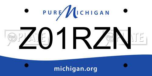 Z01RZN Michigan License Plate