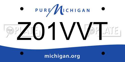Z01VVT Michigan License Plate