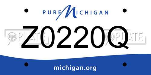 Z0220Q Michigan License Plate