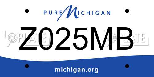 Z025MB Michigan License Plate