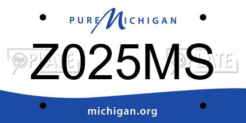 Z025MS Michigan License Plate