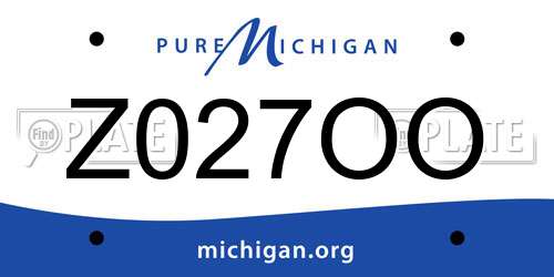 Z027OO Michigan License Plate