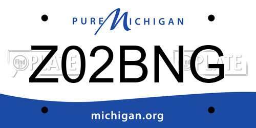 Z02BNG Michigan License Plate