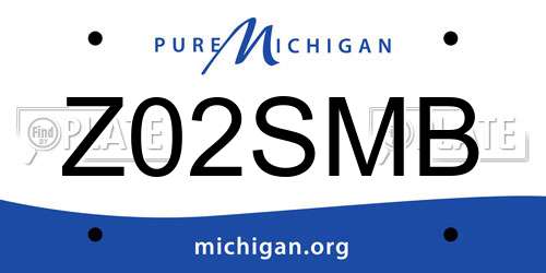 Z02SMB Michigan License Plate