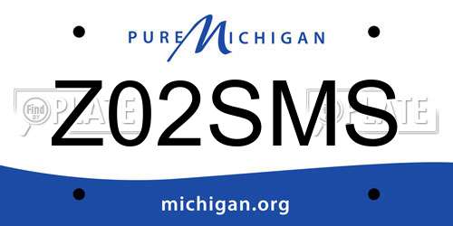 Z02SMS Michigan License Plate