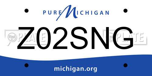 Z02SNG Michigan License Plate