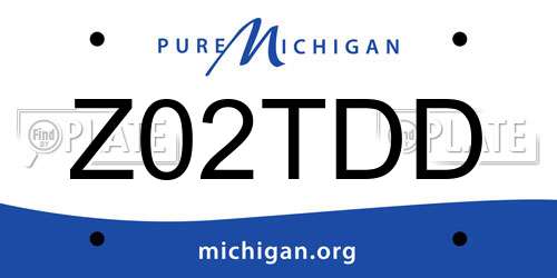 Z02TDD Michigan License Plate