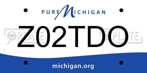 Z02TDO Michigan License Plate