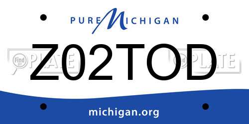 Z02TOD Michigan License Plate