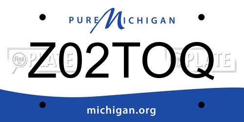 Z02TOQ Michigan License Plate