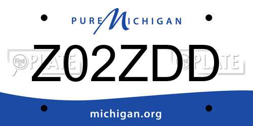 Z02ZDD Michigan License Plate