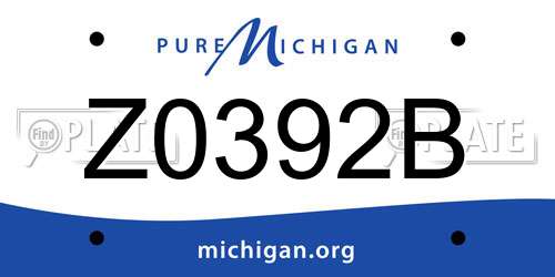 Z0392B Michigan License Plate