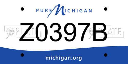 Z0397B Michigan License Plate