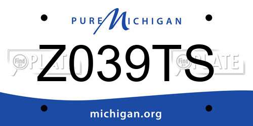 Z039TS Michigan License Plate